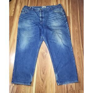 LL Bean Comfort Waist Jeans‎ Men's Size 44x30 Dark Wash Straight Leg Whisker